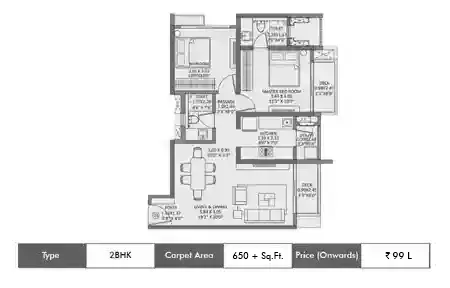 2 BHK-612 Sq.ft.