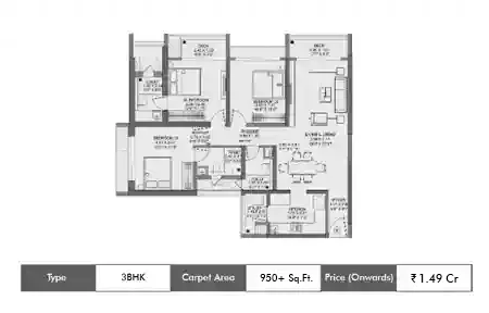 2 BHK-737 Sq.ft.