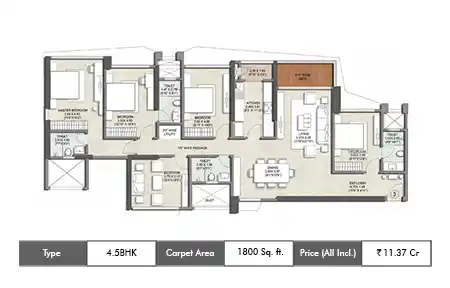 4.5 BHK-1800 Sq.ft